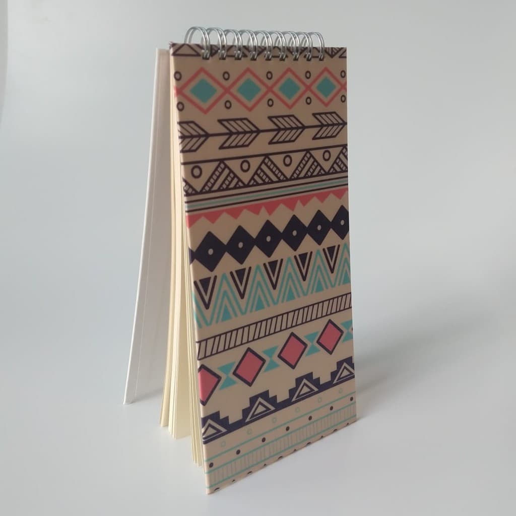 Bloco de anotação Boho Indigena Wire-O 50 folhas