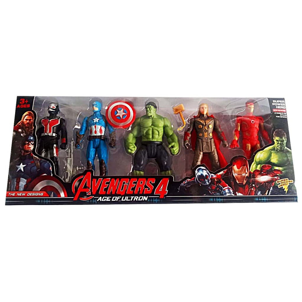 Kit com 5 bonecos dos Vingadores Avengers 4 Age Of Ultron / Herois Variados