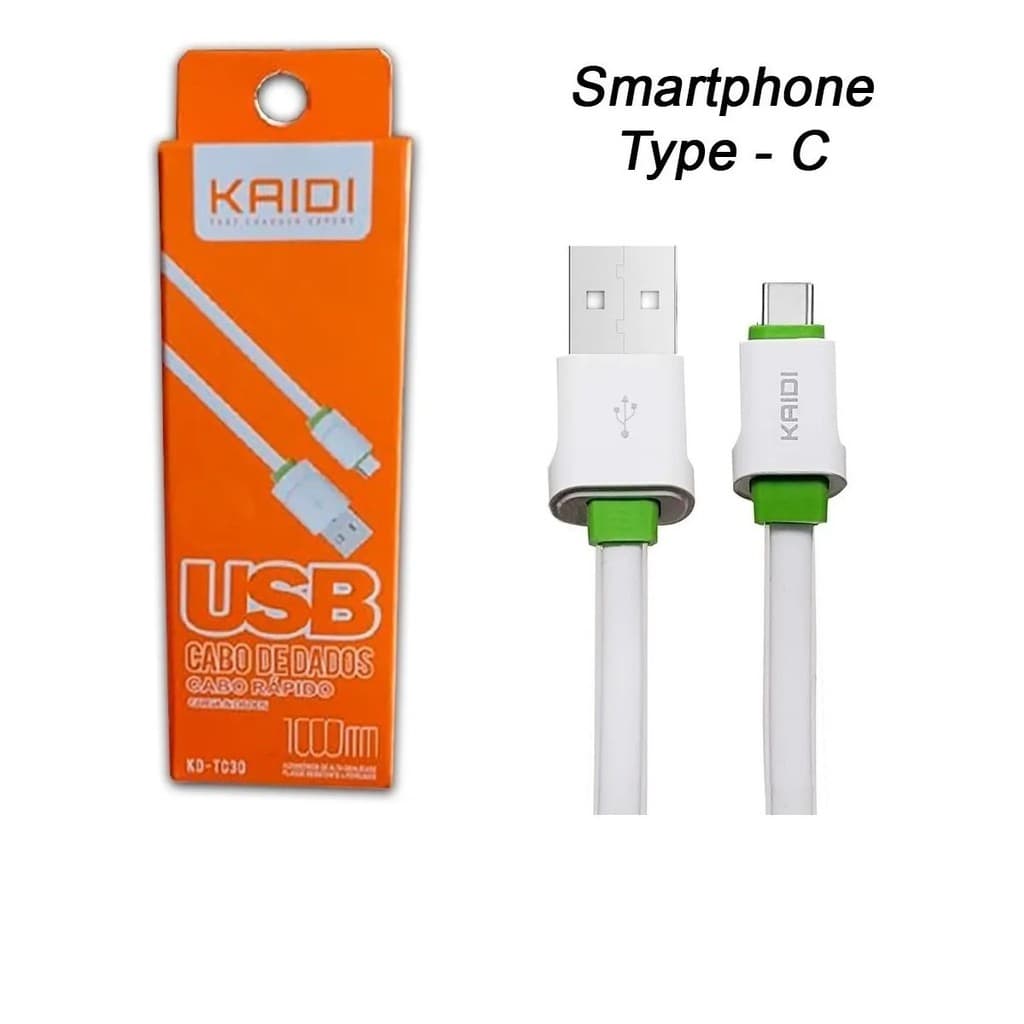 Cabo Kaidi Type c tipo c Android Rápido Fast Charging Kd-tc30