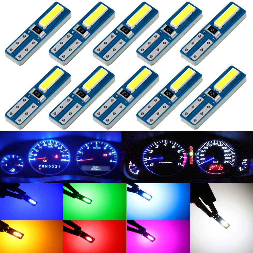 10 Pcs T5 Lâmpada Led W3W W1.2W Led Canbus Luzes Interiores Do Carro Dashboard Quente Indicador Cunha Auto Lâmpada Do Instrumento