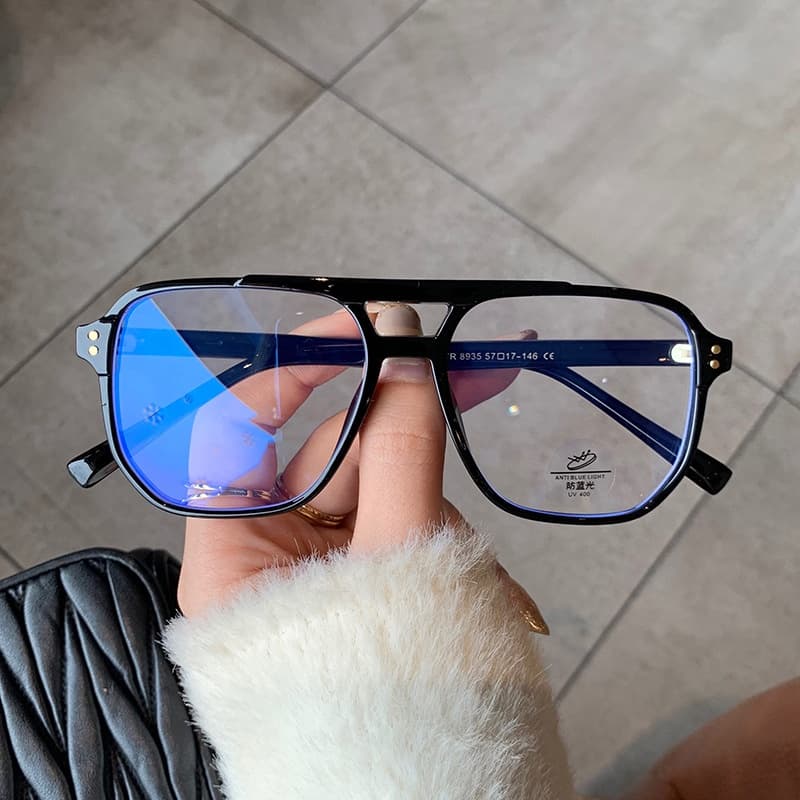 Novo Unisex Blue Light Blocking Computer Glasses Women Fashion TR90 Moldura Vintage Square Eyewear Óculos Anti-Choque