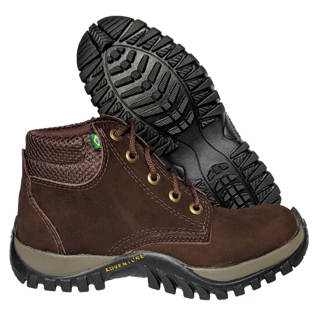 Coturno Tênis Bota Adventure Feminina Trilha Couro Legitimo