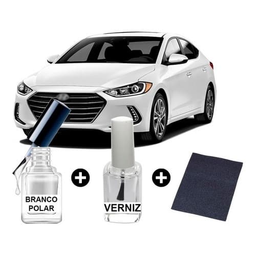 Tinta Tira Risco Automotiva Elantra Branco Polar