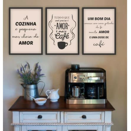 Placa Decorativa Para Cozinha Com 3 Peças 20x30 Cada