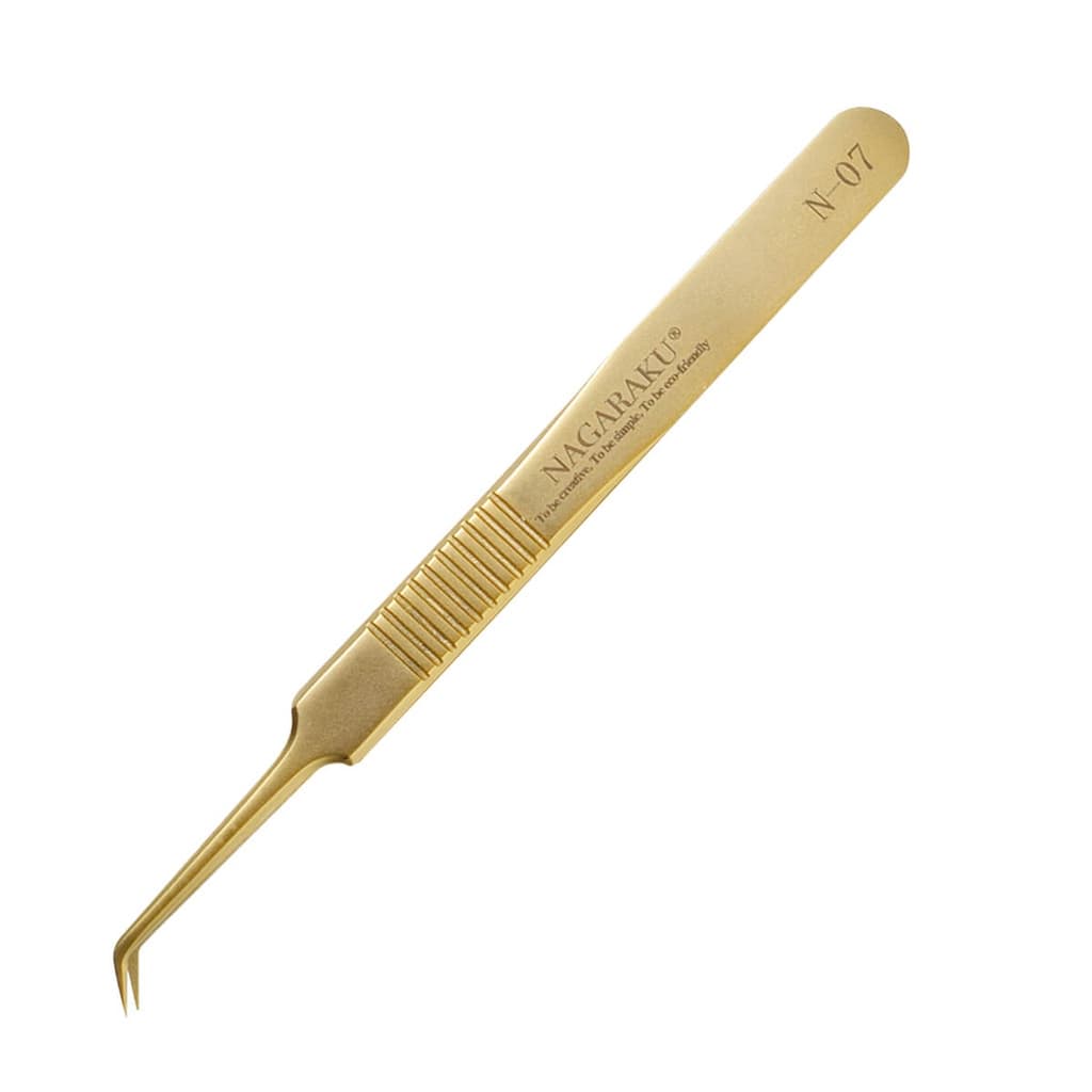 Pinça Nagaraku N-07 Dourada Extensão De Cílios