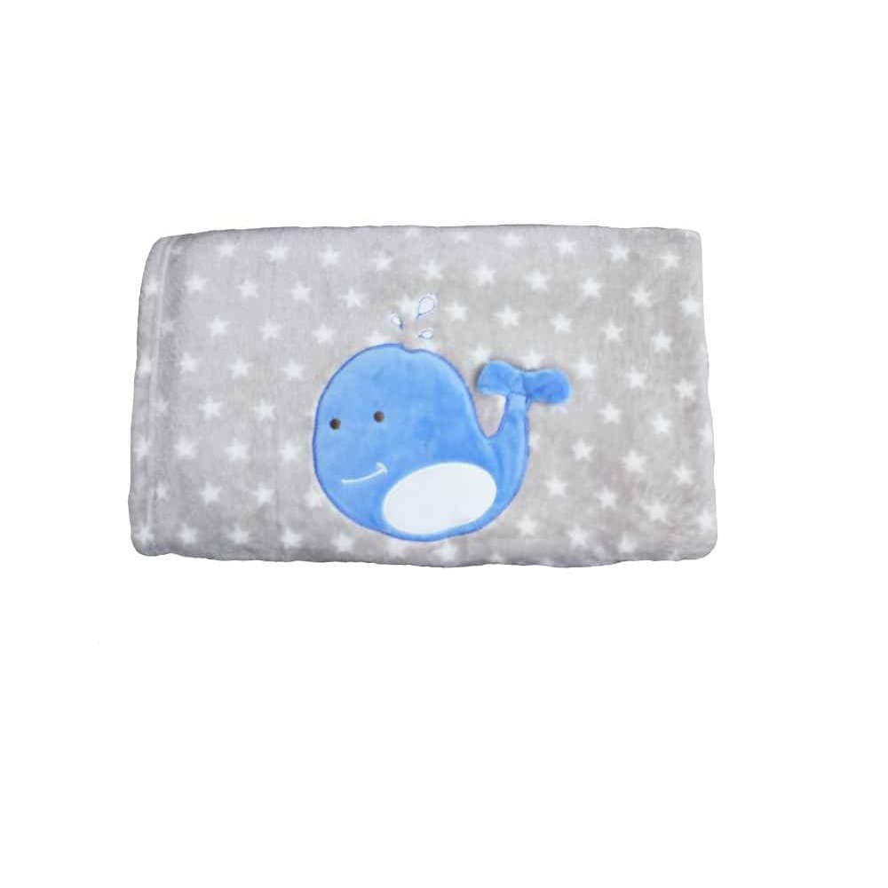 Manta Bebe Cinza Baleia Infantil Baby Pil