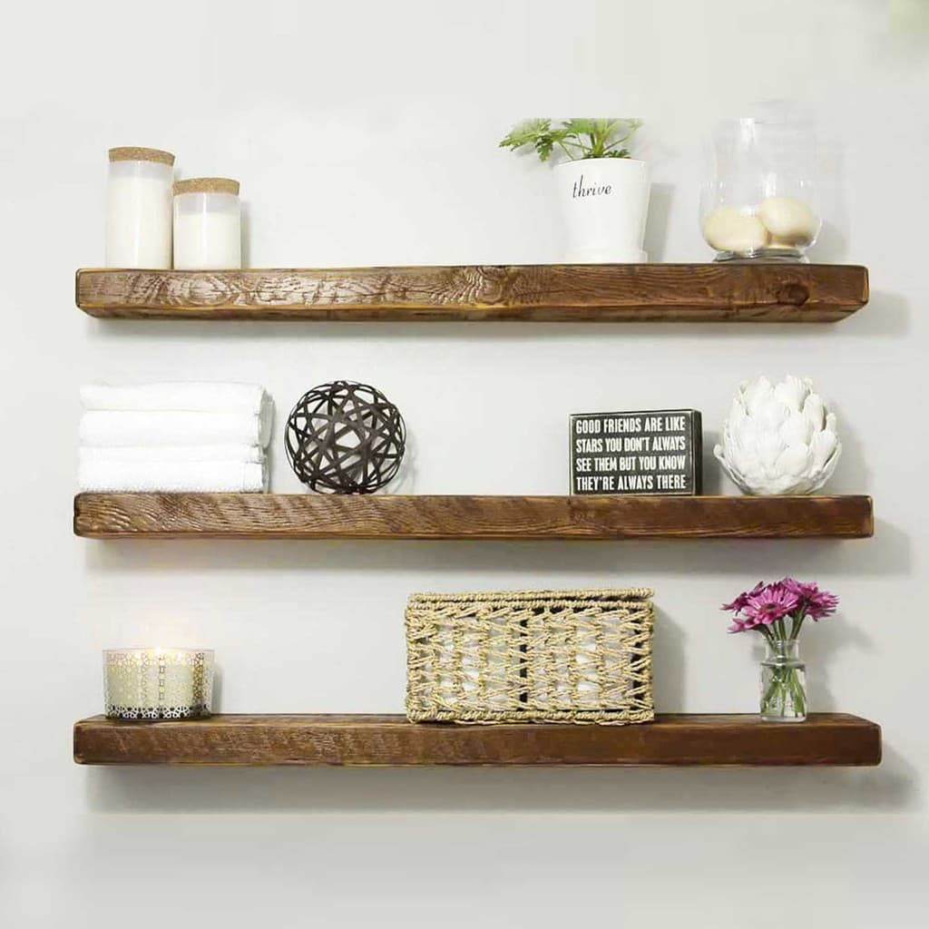 kit 3 Prateleiras Grossa Suporte Invisivel 60x20cm Suspensa Decorativa