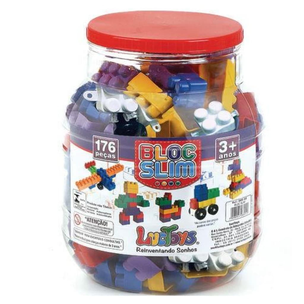Blocos De Montar Brinquedo Educativo 176 Peças Infantil  Didatico