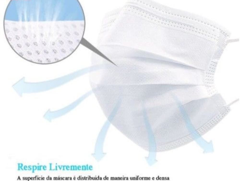Máscara Descartável De Proteção Facial Tripla BYD Caixa C/ 50 Peças Modelo Branco mais vendido de shopee