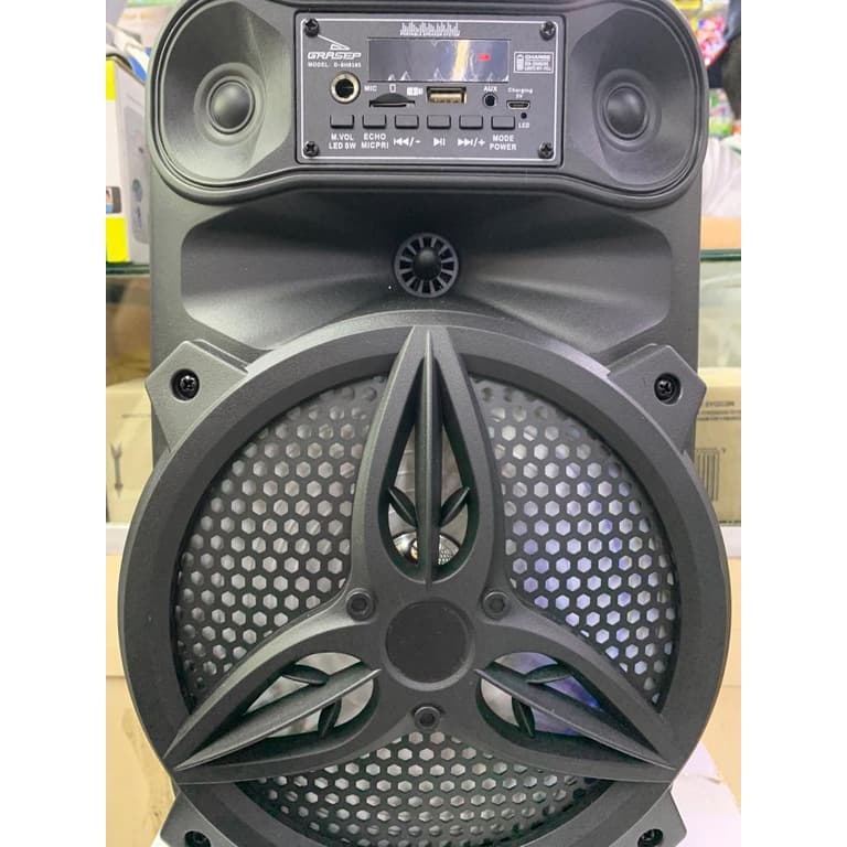 Caixa de som grasep d-bh8105 c/ microfone, entradas usb - cartão sd - rádio fm integrado - 30w rms