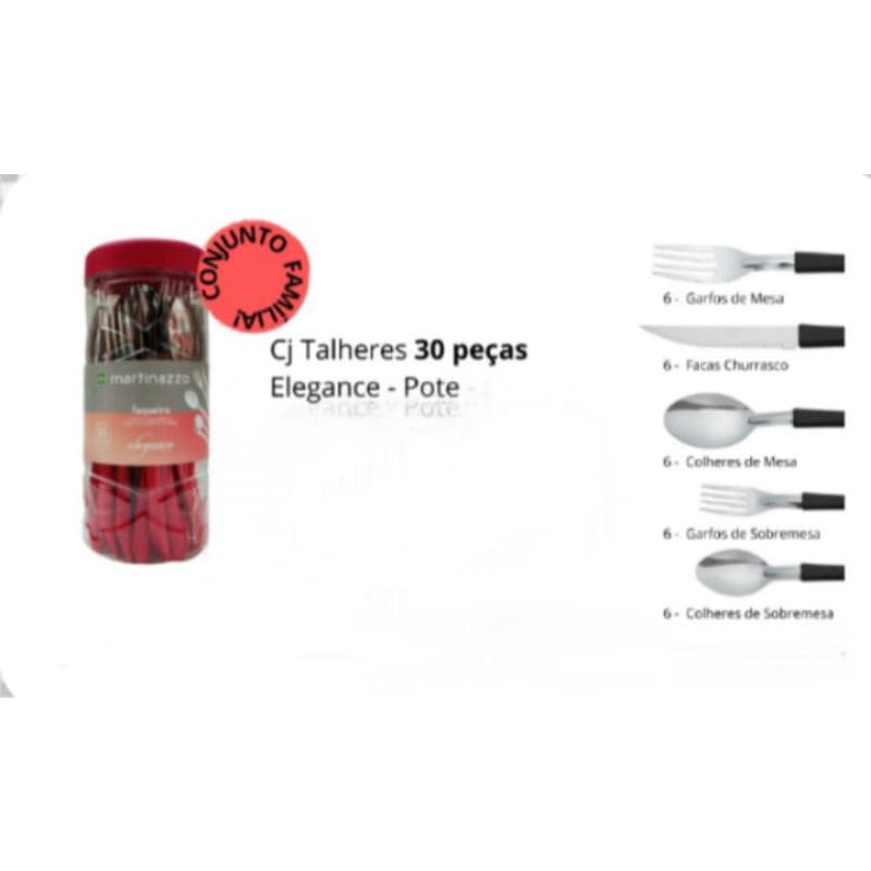 Jogo De Talheres Em Aço Inox Elegance 30 Peças Martinazzo