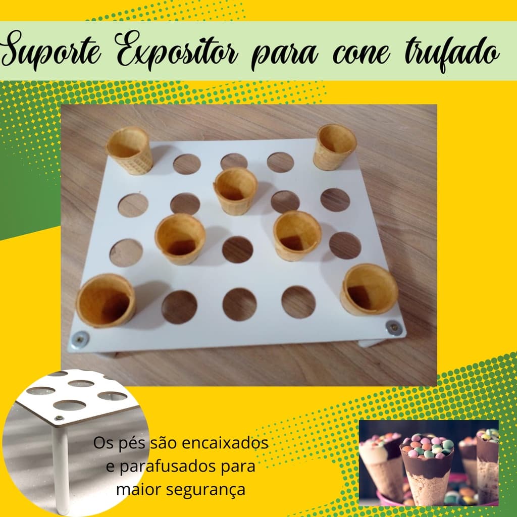Suporte de Cone Trufado com superfície branca