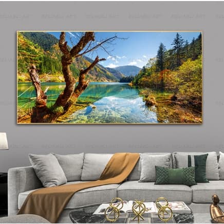 quadro decorativo 1 peça paisagem natureza rio decoração