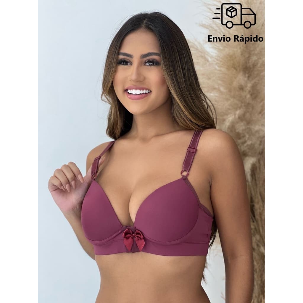 PROMOÇÃO Sutiã Costa Nadador Com Bojo Jenifer Sutia Com Fecho Frontal Alças Reguláveis Reforçadas E Laçarote Barato