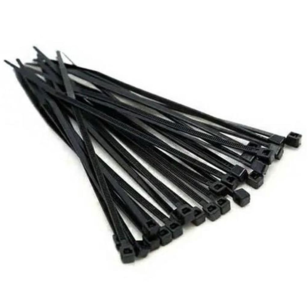 Kit 200 Abraçadeira de Nylon Enforca Gato Braçadeira Cinta Plástica Preta - 10 15 20 28cm