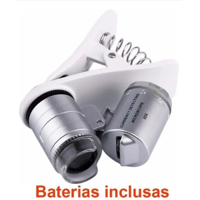 Mini Microscópio Lupa  Metal 60x Com Leds E Baterias Inclusa