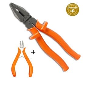 Kit Alicate bom é Universal Cr-V 8 POL+ Alicate de Corte Niquelado 4 1/2 POL