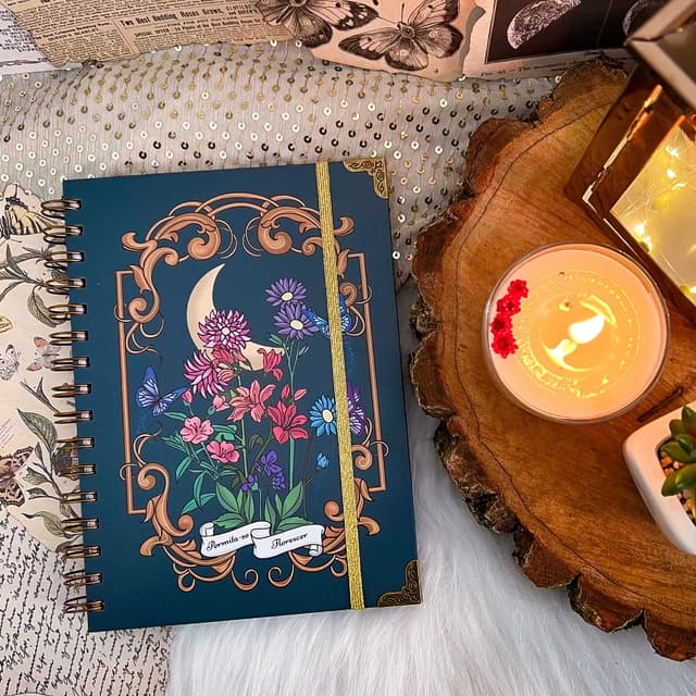 Caderno artesanal A5 80 folhas - Florescer