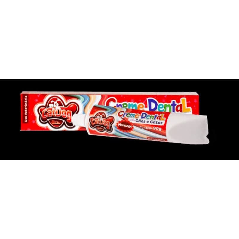 Pasta de dente Pet Cat dog e Cia Cães e Gatos Morango 90gr