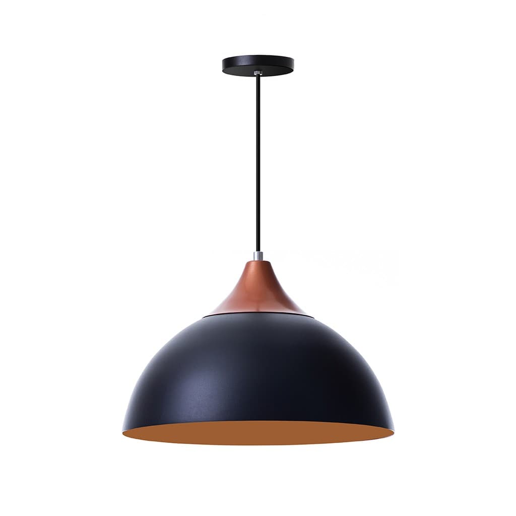 Lustre Pendente Meia Lua 40 cm C/ Chapéu Alumínio Decorações