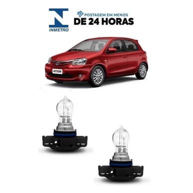 Par Lampada Farol de Milha Etios 2012 2013 2014 2015 2016 2017 2018 2019 2020 H16 12V