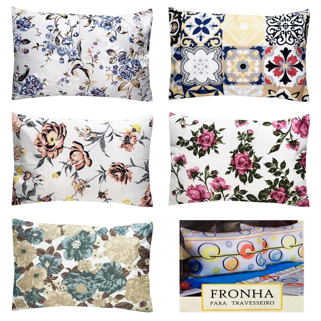 Kit 20 Fronhas Com Zíper Estampadas Promoção Oferta Atacado