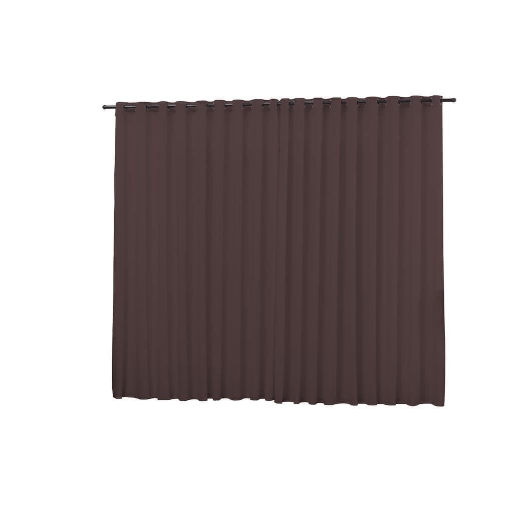 Cortina Roma 3,00 x 2,50  Oxford C/ Ilhós Para Varão Sala E Quarto - Tabaco