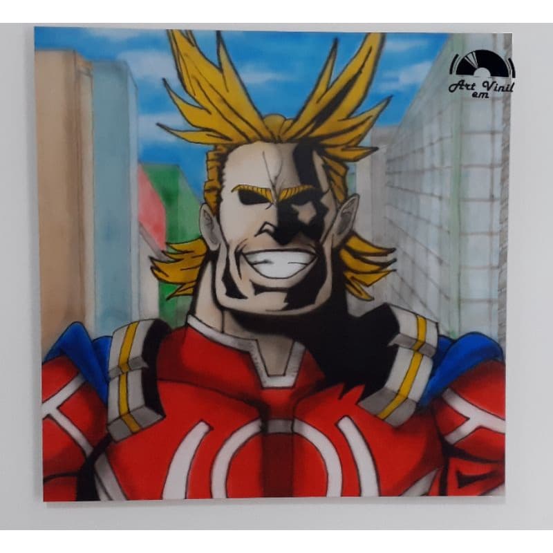 Quadro de madeira Boku no hero All Might anime  quadro personalizado painel de madeira