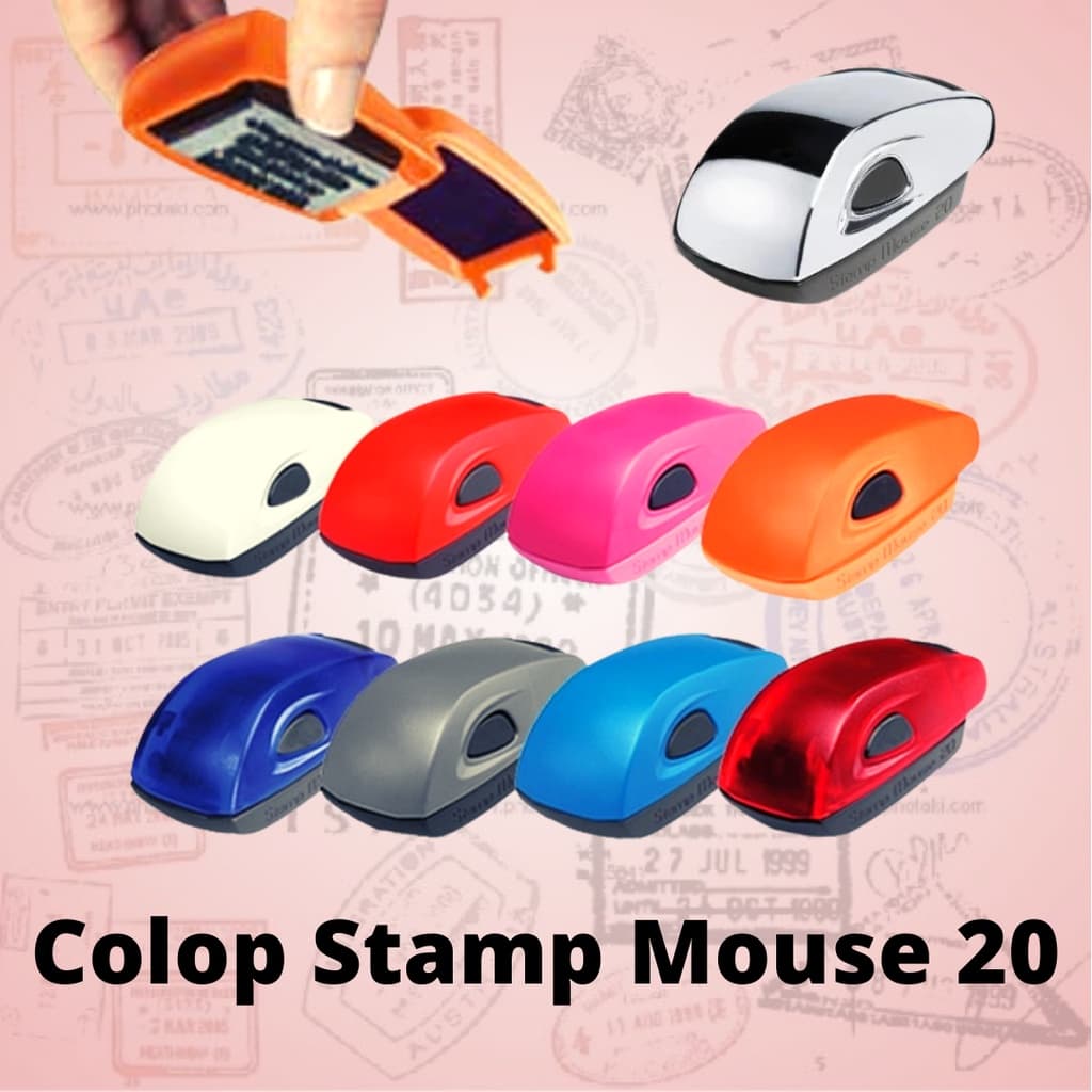Carimbo de bolso compacto COLOP STAMP MOUSE 20 - ENVIAR NOME NO ATO DA COMPRA VIA CHAT