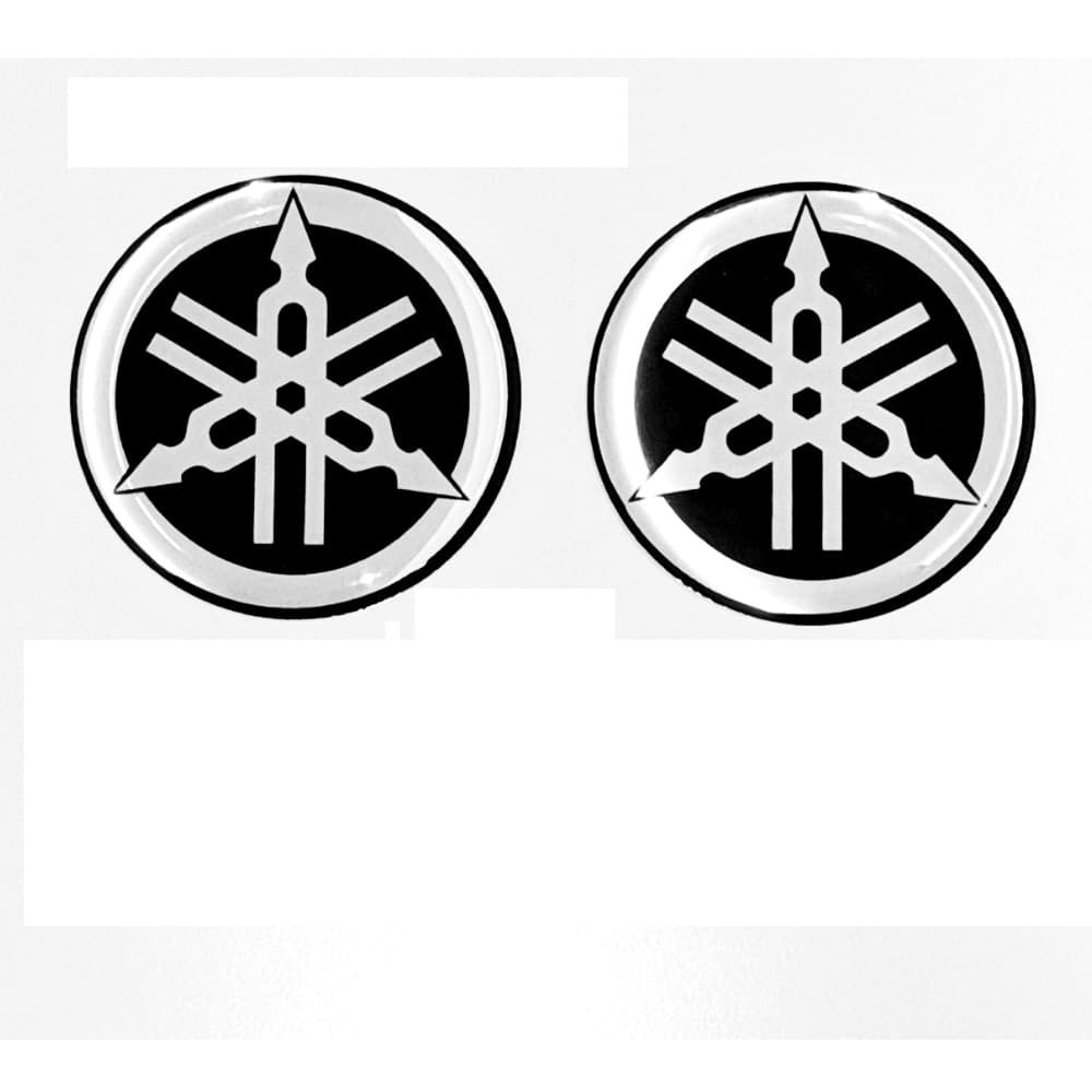 02 Adesivos Emblema 3d Resinado Logo Tanque Yamaha 4,5 X 4,5 Cms