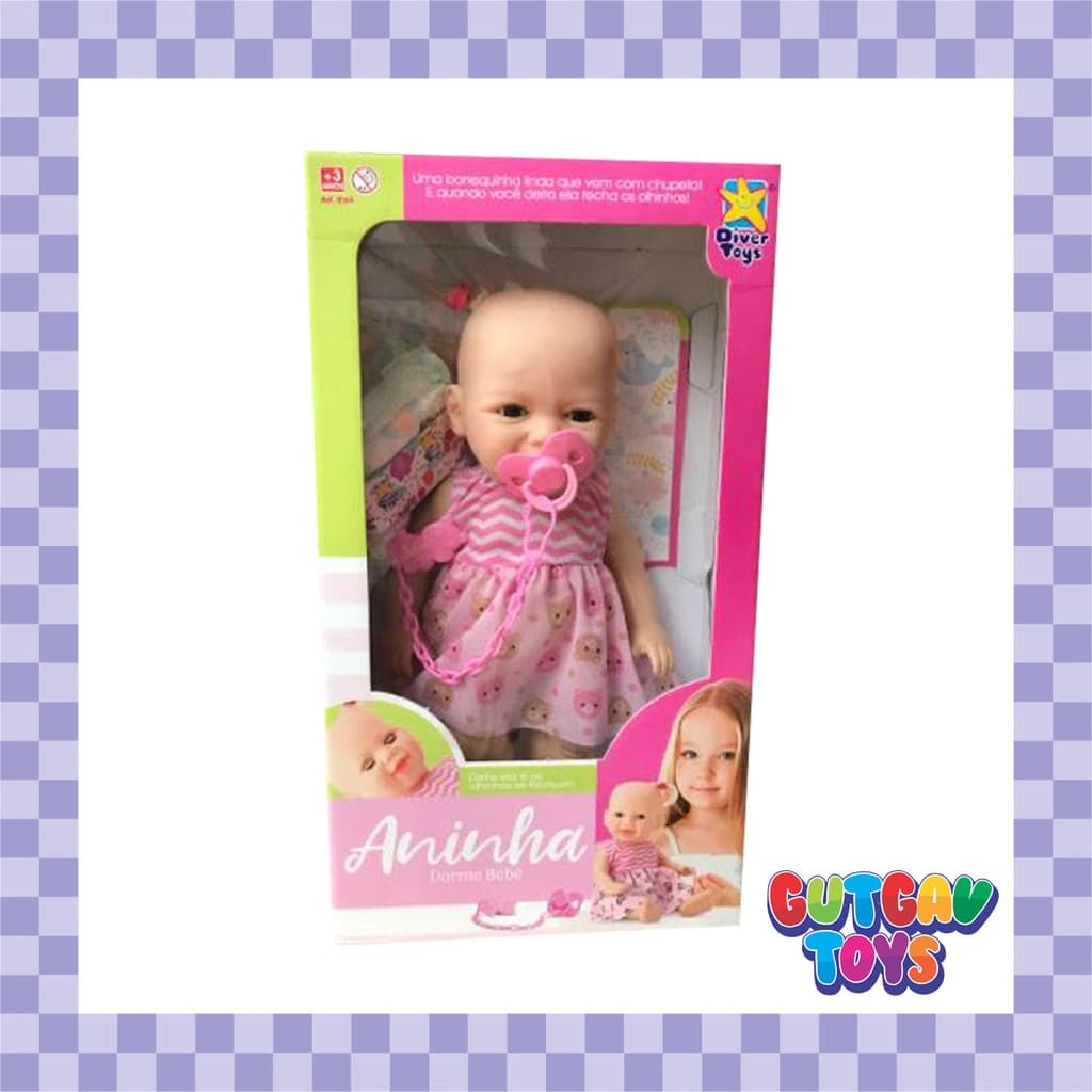 Boneca Aninha Dorme  / Sem Mamadeira /divertoys/chupeta