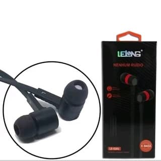 Fone de Ouvido Stereo Intra-Auricular In-Ear com Microfone Lelong Le-0201 Preto/Branco