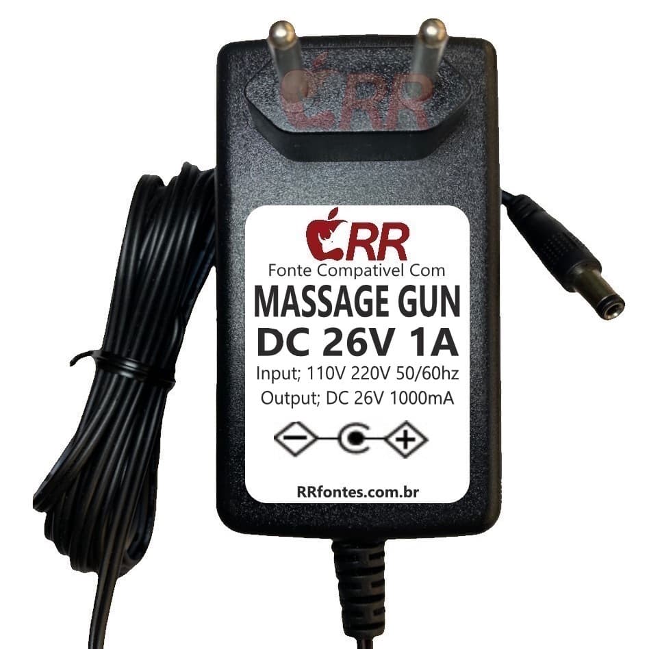 Fonte Carregador Dc 26v 1a Massageador Massage Gun