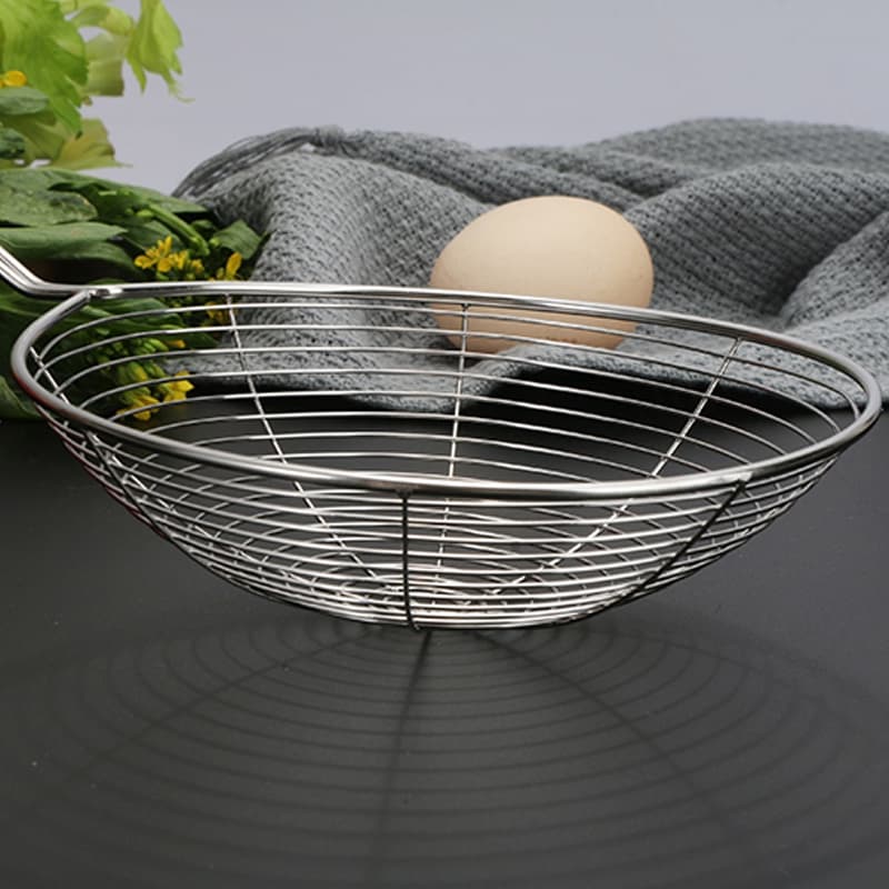 Escumadeira Fritura 38,5cm Resistente Batata Pastel Aço Inox