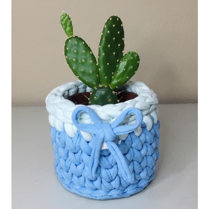 Mini Cachepô de Croche Suculentas Lembrancinhas - cachepot cesto