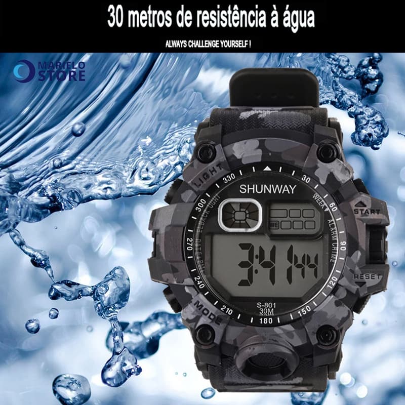 Relógios Masculino Digital Prova D'água Esportivas S-801Camuflar