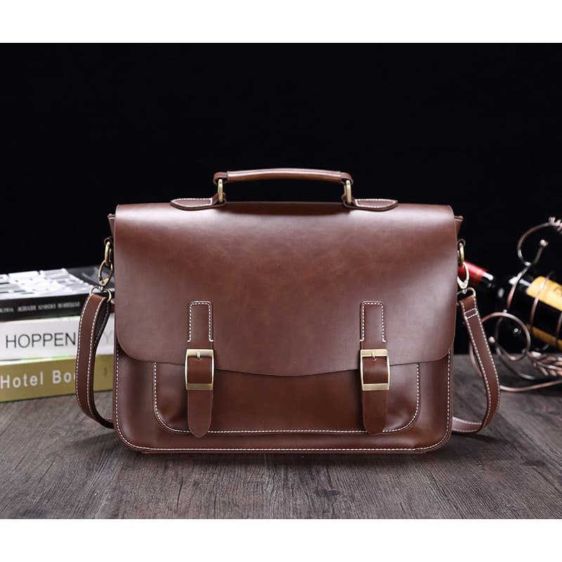 100 % Crazy Horse Couro Homem Bolsa De Negócios Retro Maletas Masculinas Moda Crossbody