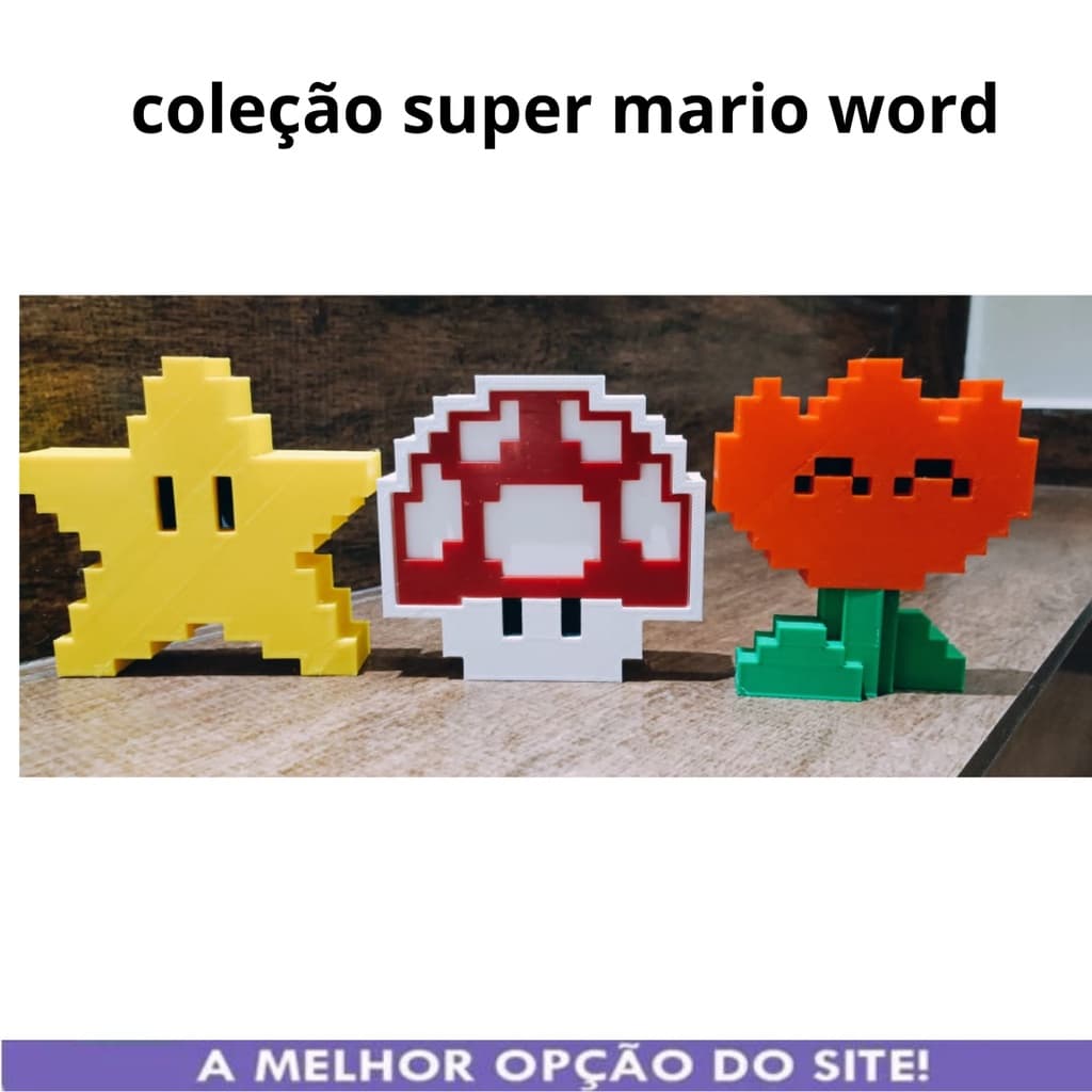 Kit C/ 3 Power Up Super Mario Presente Colecionáveis Gamers