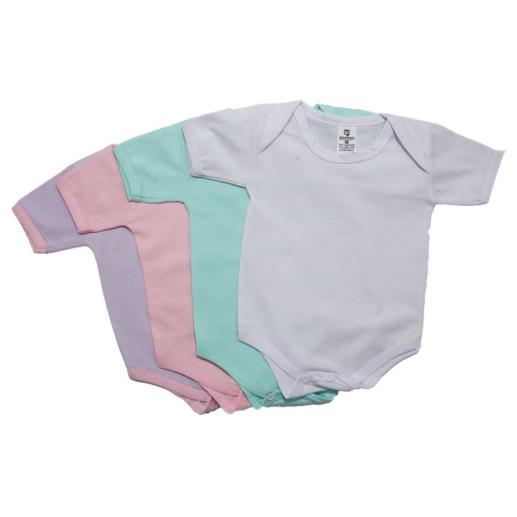 Bodys Manga Curta liso para bebe Menino e Menina Atacado