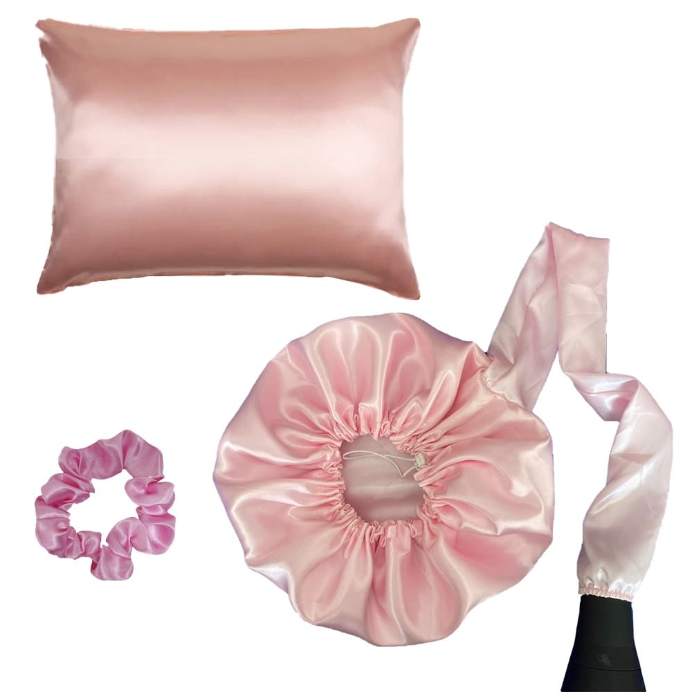 Kit touca difusora térmica + fronha + xuxinha feito em cetim anti frizz