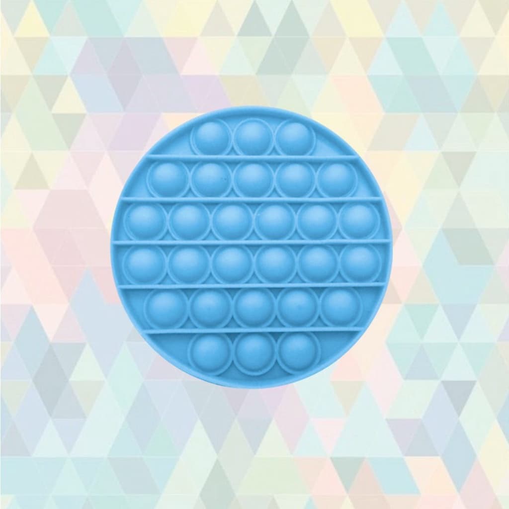 Pop It Fidget Toys Bubble Brinquedo Anti Stress Redondo Azul