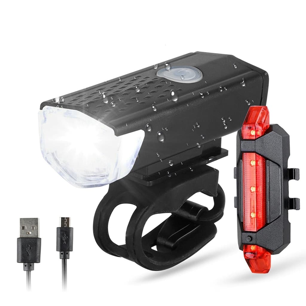 Farol Bike Bicicleta Recarregável Com Sinalizador Traseiro Super Led Premium Resistente a Água