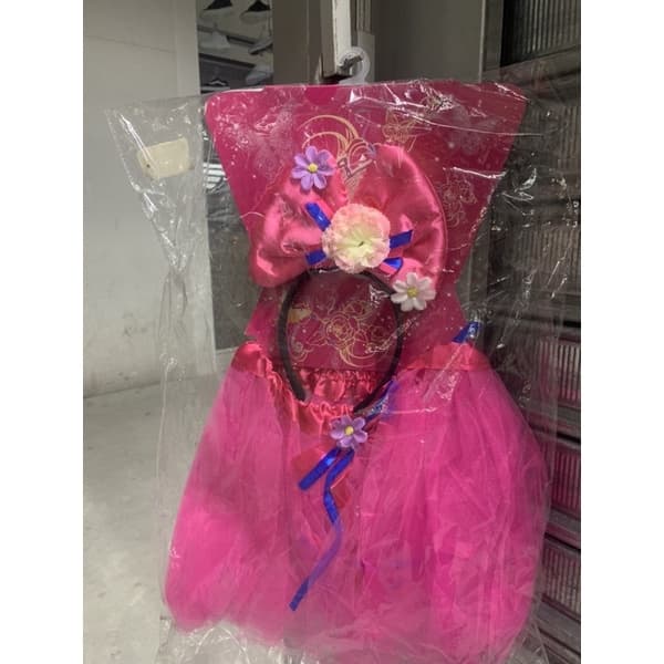 Conjunto Fantasia Infantil Saia e tiara flor rosa 🌸