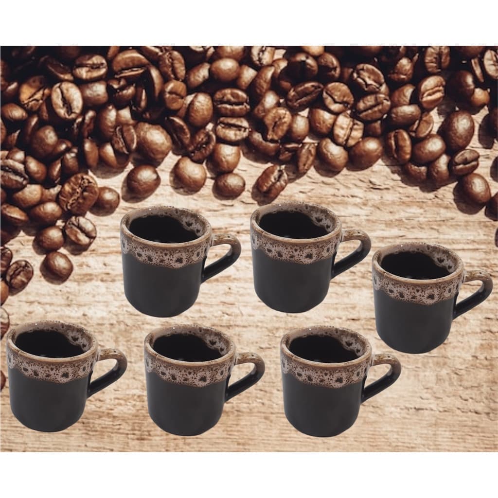 6 xícaras café 50 ml sem pires jogo de xícaras para café c/ borda cafezinho decoração cozinha