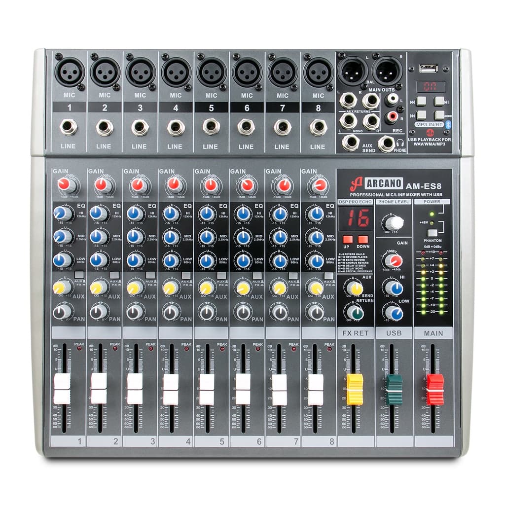 AM-ES8 Mesa de som e interface USB Arcano