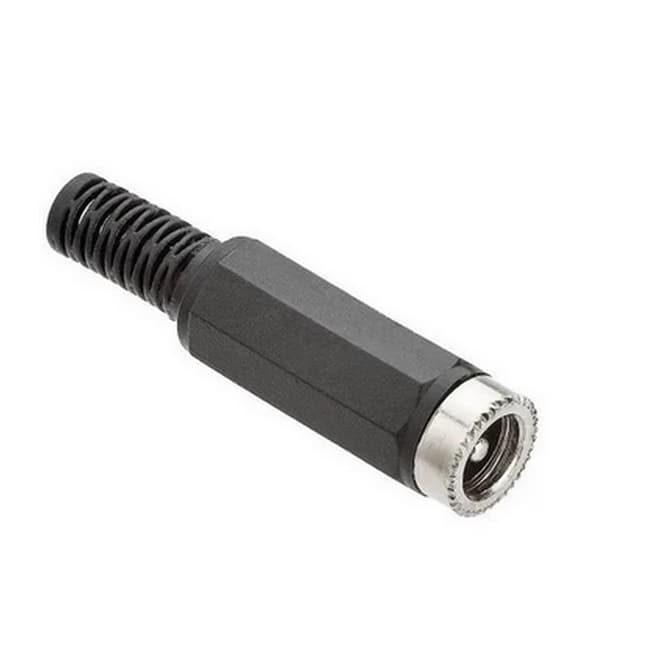 Plug Jack P4 2.1 / 5.5mm Plástico c/ Rabicho