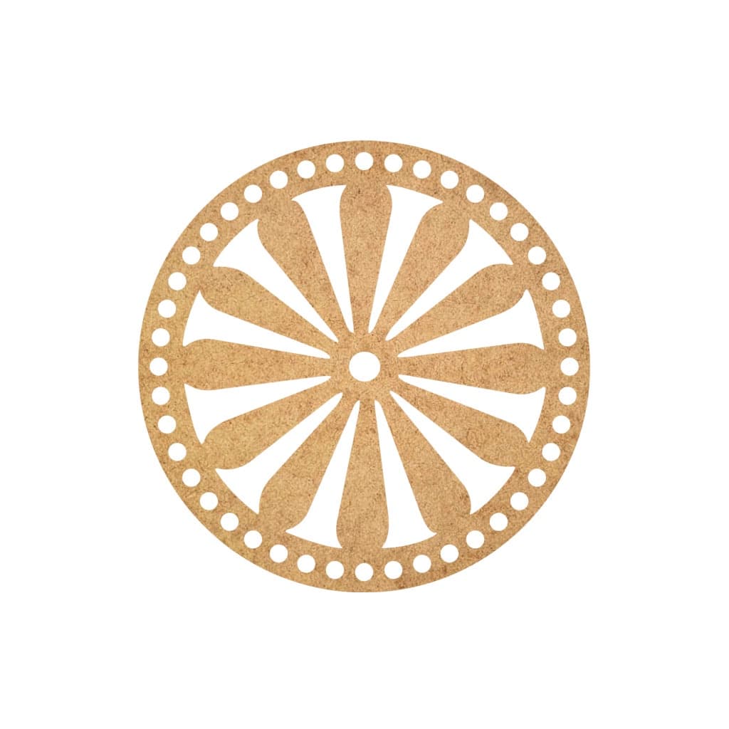 Tampas Base MDF CRU Mandala Crochê Fio de Malha Circular - TCC96