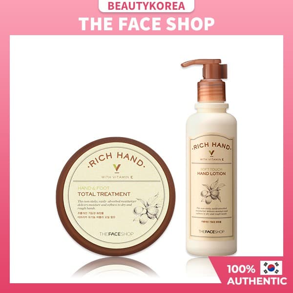THE FACE SHOP Rich Hand V Loção De Toque Suave Para As Mãos/Tratamento Total Das E Pés