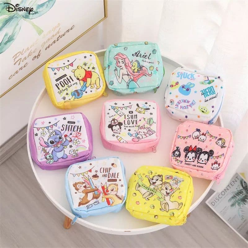Porta Absorvente Com Personagens Da Disney / Bolsa Organizadora De Absorvente / Desenhos Animados