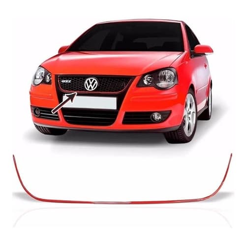 Friso Decorativo Vermelho Grade Vw Polo 2008 2009 9n 9n2 9n3 1m x 7mm
